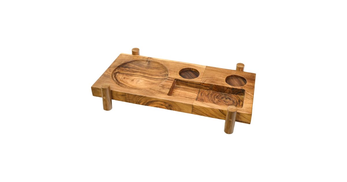 Wooden Multi-Compartment Serving Tray