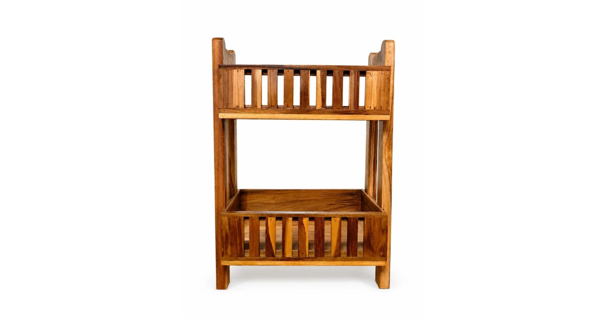 Wooden kitchen storage rack