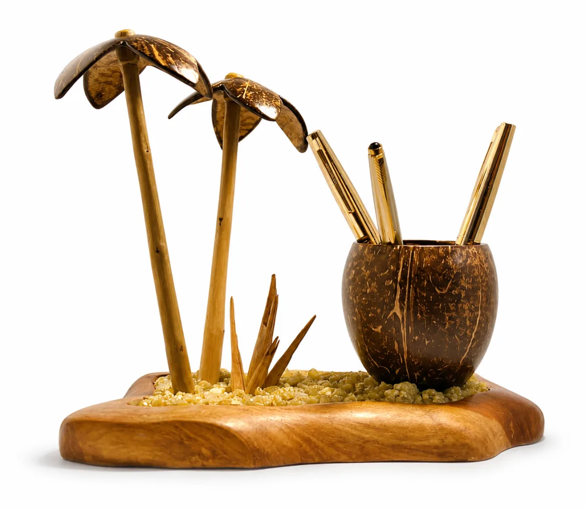 Handmade Coconut Shell Pen Stand